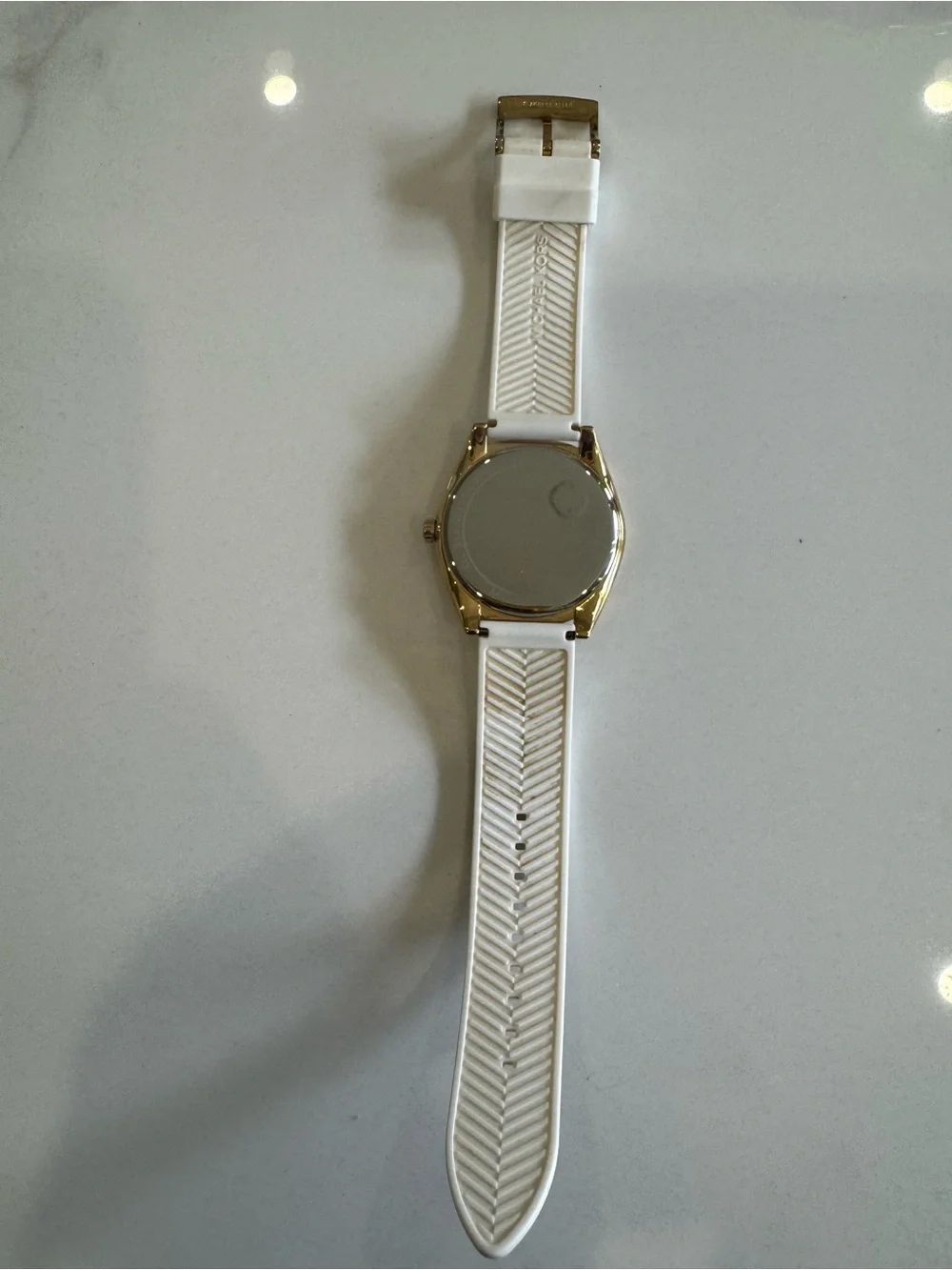 Michael Kors Janelle women’s watch 3 hand with white rubber strap